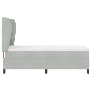 Boxspringbett mit Matratze Hellgrau 200x80 cm Samt