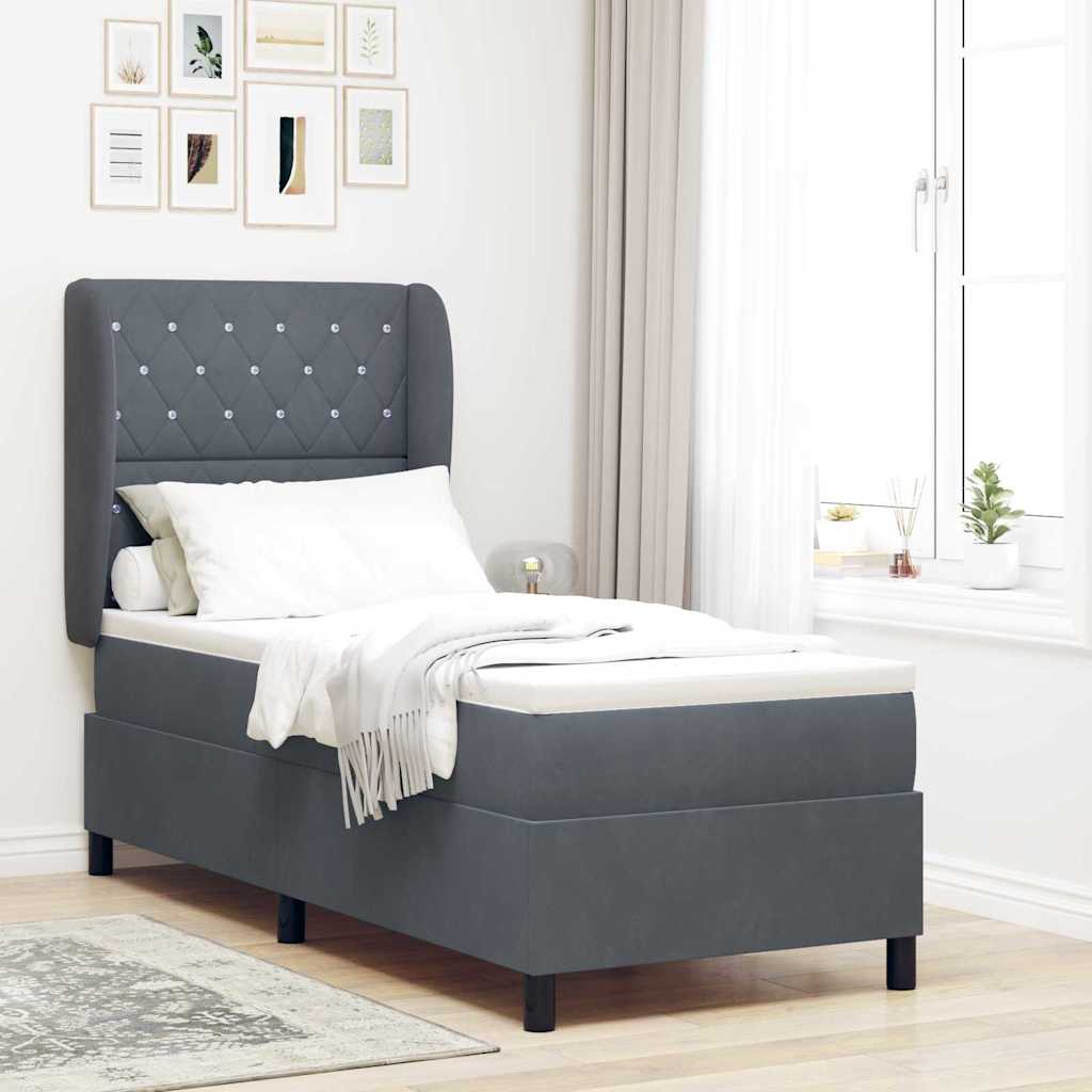 Boxspringbett mit Matratze Dunkelgrau 200x80 cm