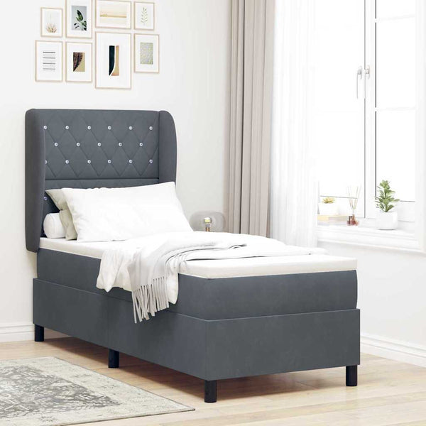 Boxspringbett mit Matratze Dunkelgrau 200x80 cm