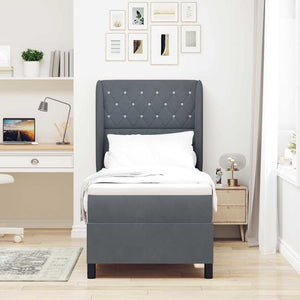 Boxspringbett mit Matratze Dunkelgrau 200x80 cm