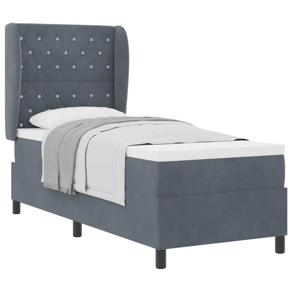 Boxspringbett mit Matratze Dunkelgrau 200x80 cm