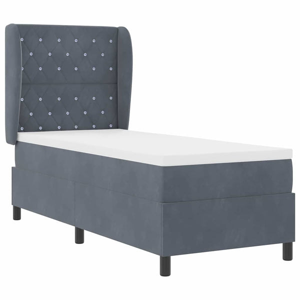 Boxspringbett mit Matratze Dunkelgrau 200x80 cm