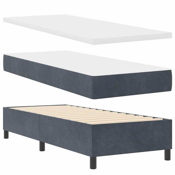 Boxspringbett mit Matratze Dunkelgrau 200x80 cm