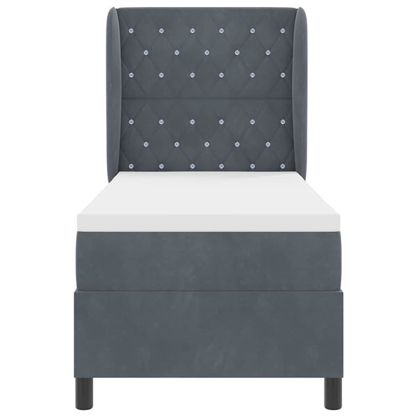 Boxspringbett mit Matratze Dunkelgrau 200x80 cm