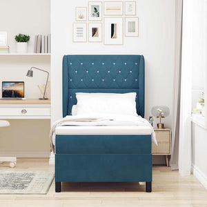 Boxspringbett Dunkelblau 190x90 cm mit Matratze