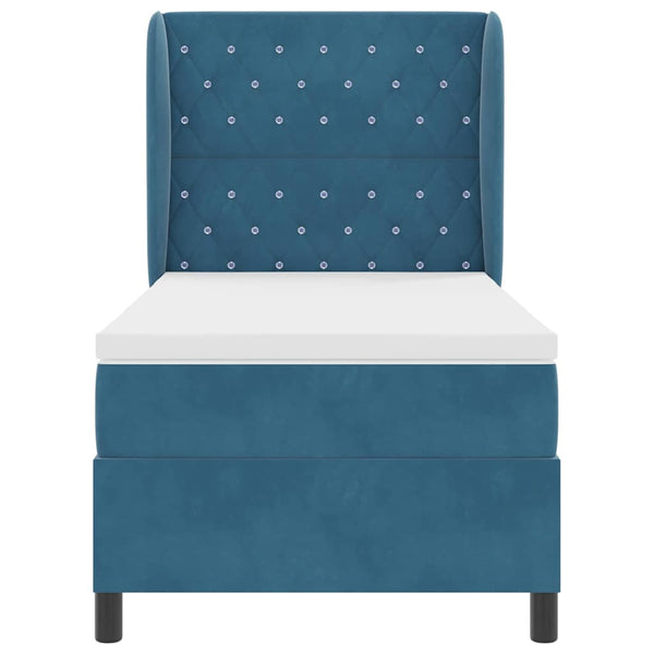 Boxspringbett Dunkelblau 190x90 cm mit Matratze