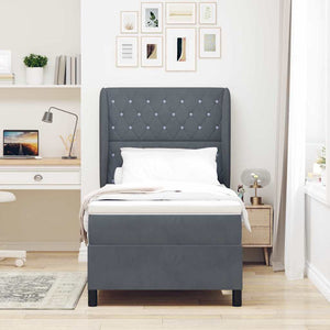 Boxspringbett mit Matratze Dunkelgrau 200x90 cm