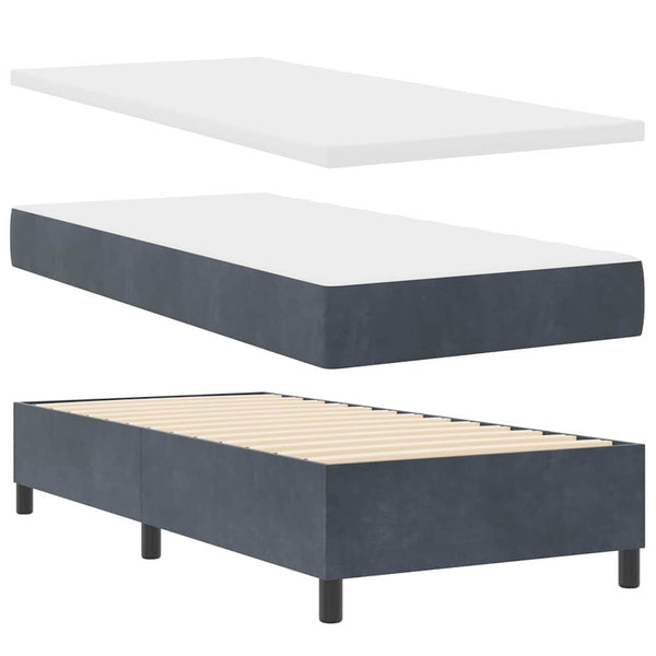 Boxspringbett mit Matratze Dunkelgrau 200x90 cm