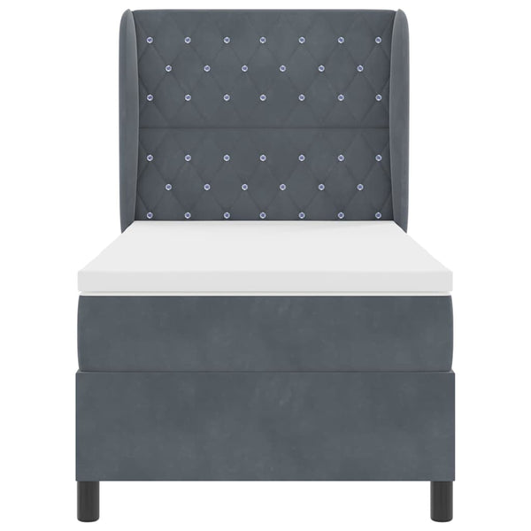 Boxspringbett mit Matratze Dunkelgrau 200x90 cm