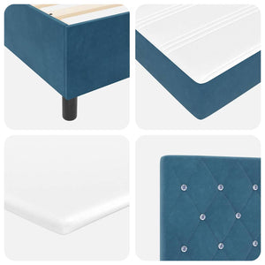 vidaXL Lit coffre avec matelas Bleu foncé 200 x 90 cm Velours