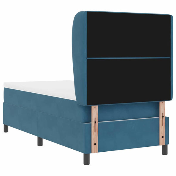 vidaXL Lit coffre avec matelas Bleu foncé 200 x 90 cm Velours