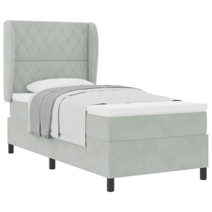 Boxspringbett mit Matratze Hellgrau Samt 200x100 cm