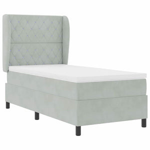 Boxspringbett mit Matratze Hellgrau Samt 200x100 cm