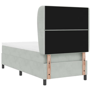 Boxspringbett mit Matratze Hellgrau Samt 200x100 cm