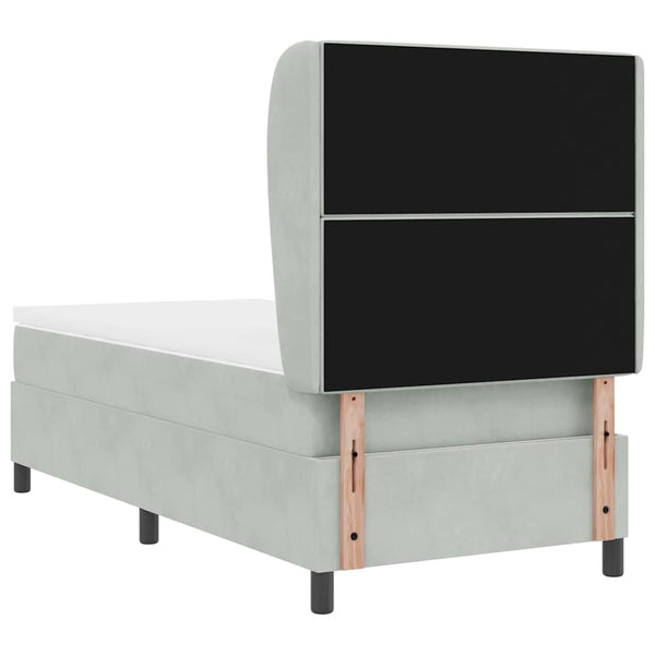 Boxspringbett mit Matratze Hellgrau Samt 200x100 cm