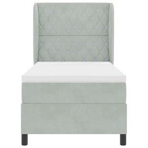 Boxspringbett mit Matratze Hellgrau Samt 200x100 cm