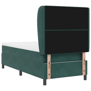 vidaXL Lit coffre avec matelas vert foncé 200 x 100 cm Velours