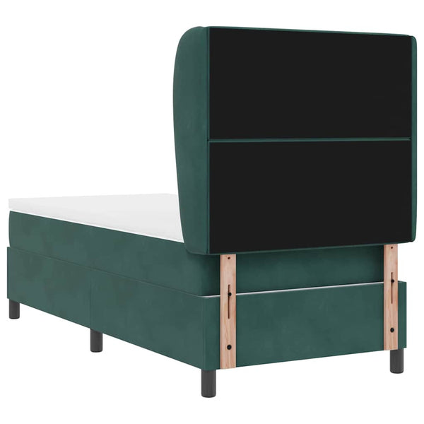 vidaXL Lit coffre avec matelas vert foncé 200 x 100 cm Velours