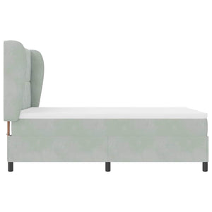 vidaXL Lit boxspring avec matelas Gris clair 190 x 140 cm Velours
