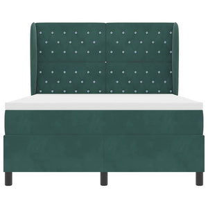 vidaXL Lit coffre avec matelas Vert foncé 190 x 140 cm Velours