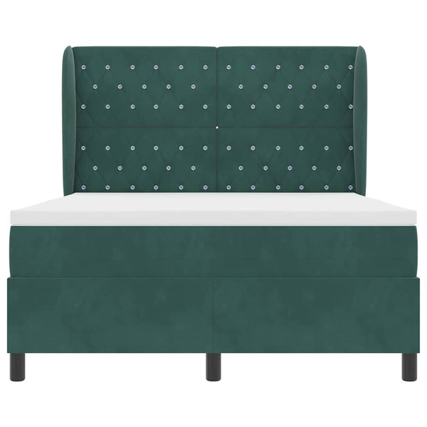 vidaXL Lit coffre avec matelas Vert foncé 190 x 140 cm Velours