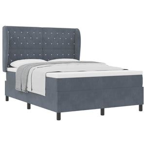 Boxspringbett mit Matratze Dunkelgrau Samt 200x140 cm
