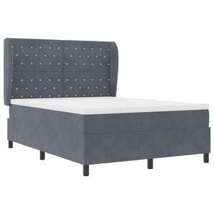Boxspringbett mit Matratze Dunkelgrau Samt 200x140 cm