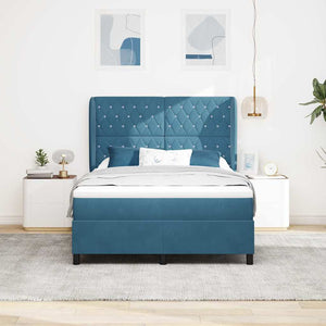Boxspringbett mit Matratze Dunkelblau 200x140 cm
