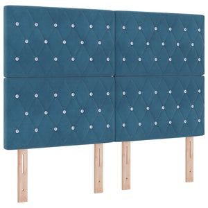Boxspringbett mit Matratze Dunkelblau 200x140 cm