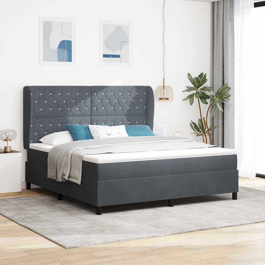 Boxspringbett mit Matratze Dunkelgrau 200x180 cm
