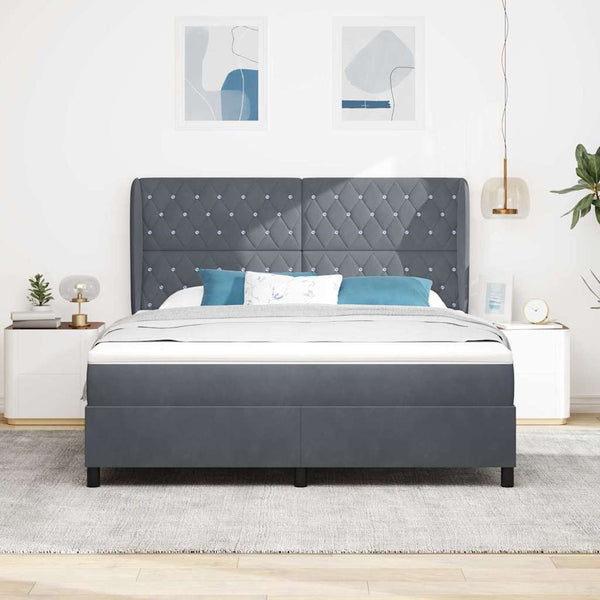 Boxspringbett mit Matratze Dunkelgrau 200x180 cm