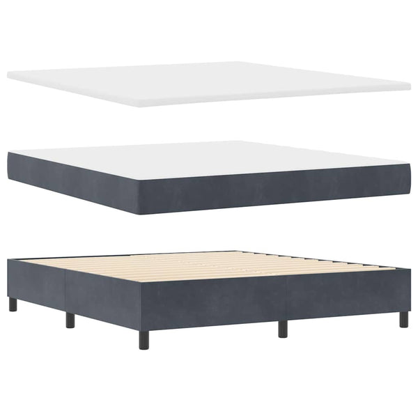 Boxspringbett mit Matratze Dunkelgrau 200x180 cm