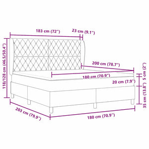 Boxspringbett mit Matratze Dunkelgrau 200x180 cm