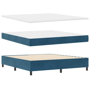 vidaXL Lit boxspring avec matelas bleu foncé 200 x 180 cm Velours