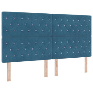 vidaXL Lit boxspring avec matelas bleu foncé 200 x 180 cm Velours