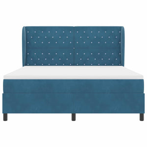 vidaXL Lit boxspring avec matelas bleu foncé 200 x 180 cm Velours