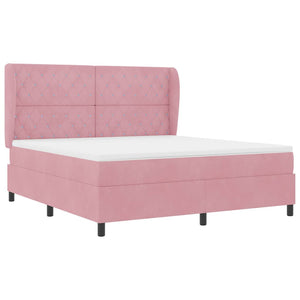Boxspringbett Rosa Samt 200x180 cm mit Matratze