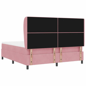 Boxspringbett Rosa Samt 200x180 cm mit Matratze