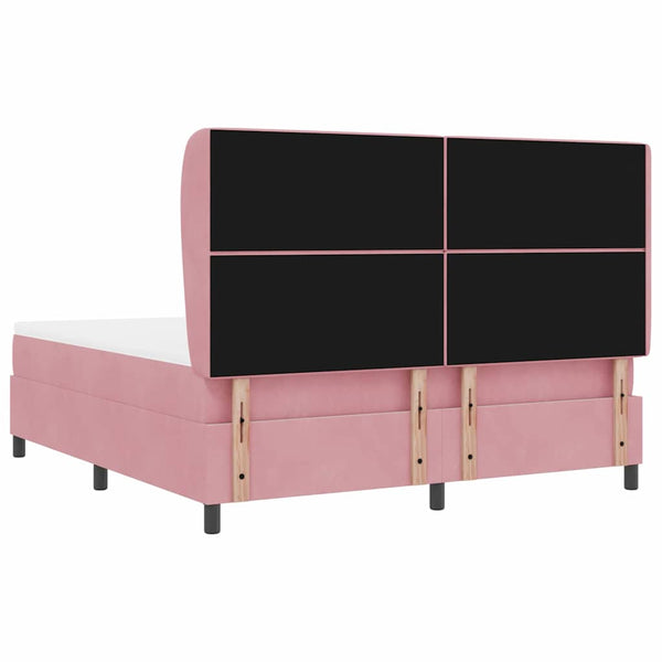 Boxspringbett Rosa Samt 200x180 cm mit Matratze