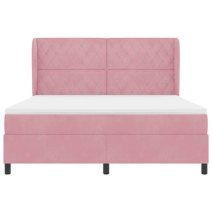 Boxspringbett Rosa Samt 200x180 cm mit Matratze