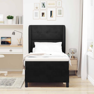Boxspringbett mit Matratze Schwarz 200x80 cm Samt