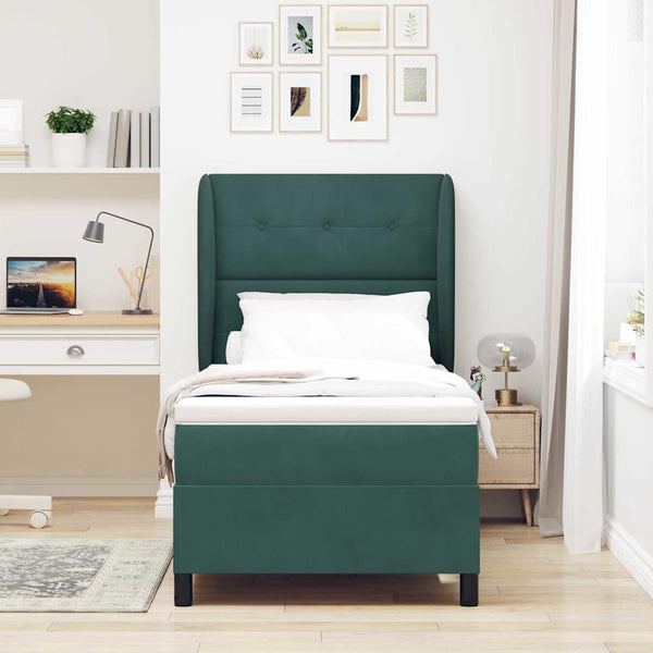 Boxspringbett Dunkelgrün 200x80 cm mit Matratze