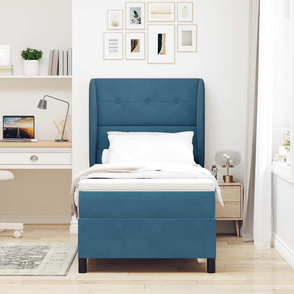 Boxspringbett Dunkelblau 200x80 cm Samt