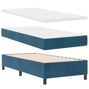 Boxspringbett Dunkelblau 200x80 cm Samt