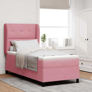 Boxspringbett Rosa Samt 200x80 cm
