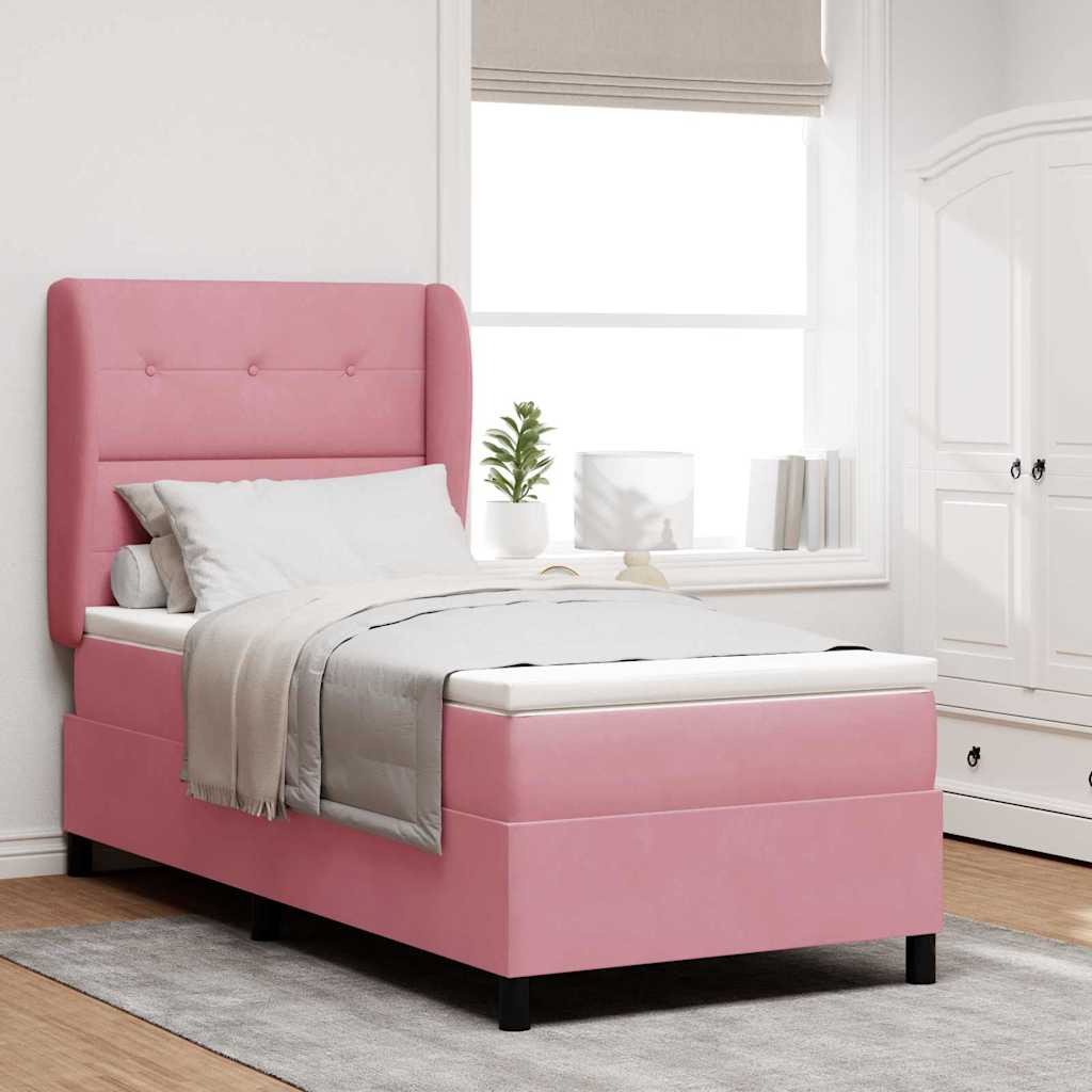 Boxspringbett Rosa Samt 200x80 cm