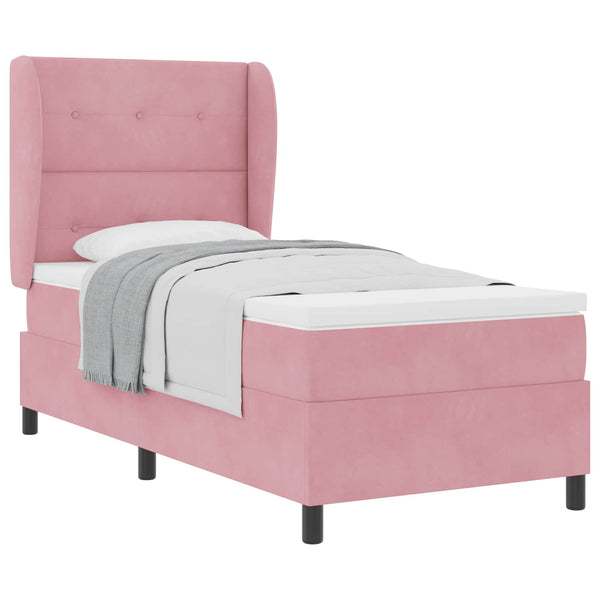 Boxspringbett Rosa Samt 200x80 cm