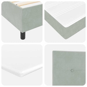 Boxspringbett Hellgrau Samt 190x90 cm mit Matratze