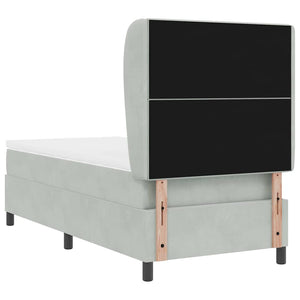 Boxspringbett Hellgrau Samt 190x90 cm mit Matratze