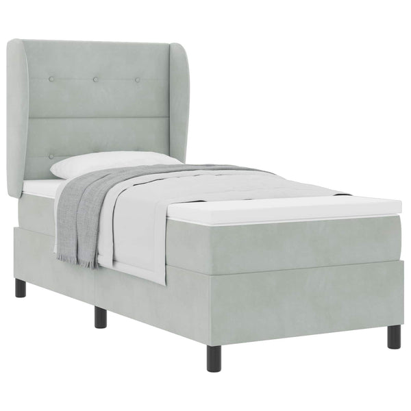 Boxspringbett mit Matratze Hellgrau 200x90 cm